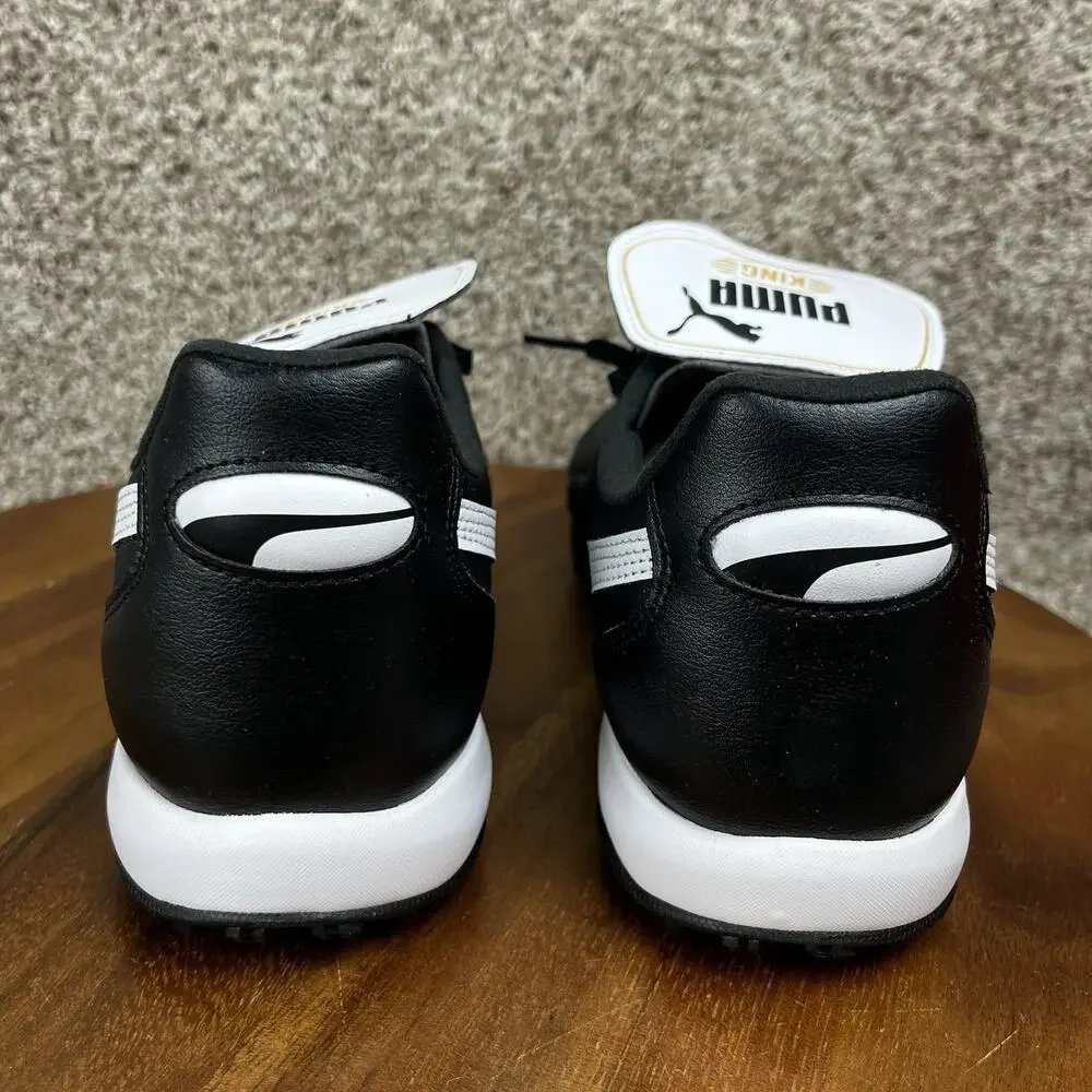 Puma King Top TT Indoor Soccer Turf Men's Size 11.5 Shoes Black White Leather